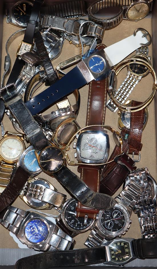 A quantity of assorted gentlemans and ladys wrist watches, including Seiko, Tissot, Poljot, Everite etc.